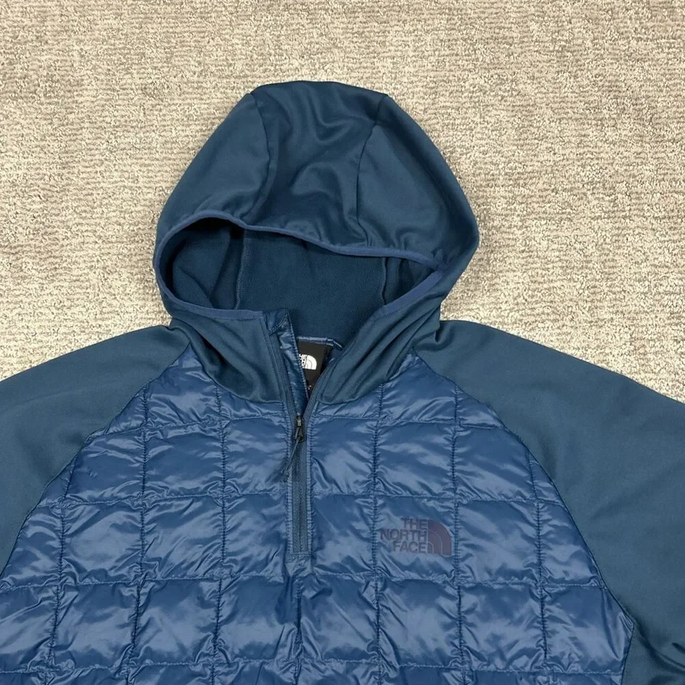 The North Face Thermoball Eco Hybrid Jacket 2.0 Mens XL 1/4 Zip Teal Blue Hooded
